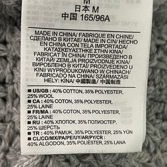 GAP Long Sweater Gray Hi-Low Hem Mock Neck Medium - Picture 5 of 8